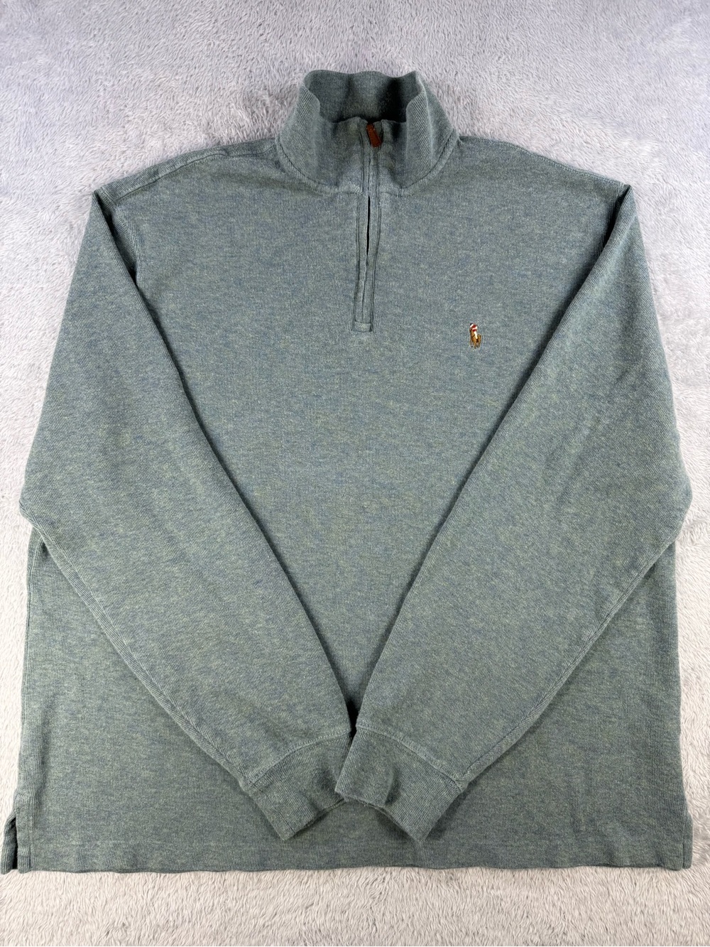 Polo Ralph Lauren Estate Rib Men’s L Quarter Zip Sage Green Pullover
